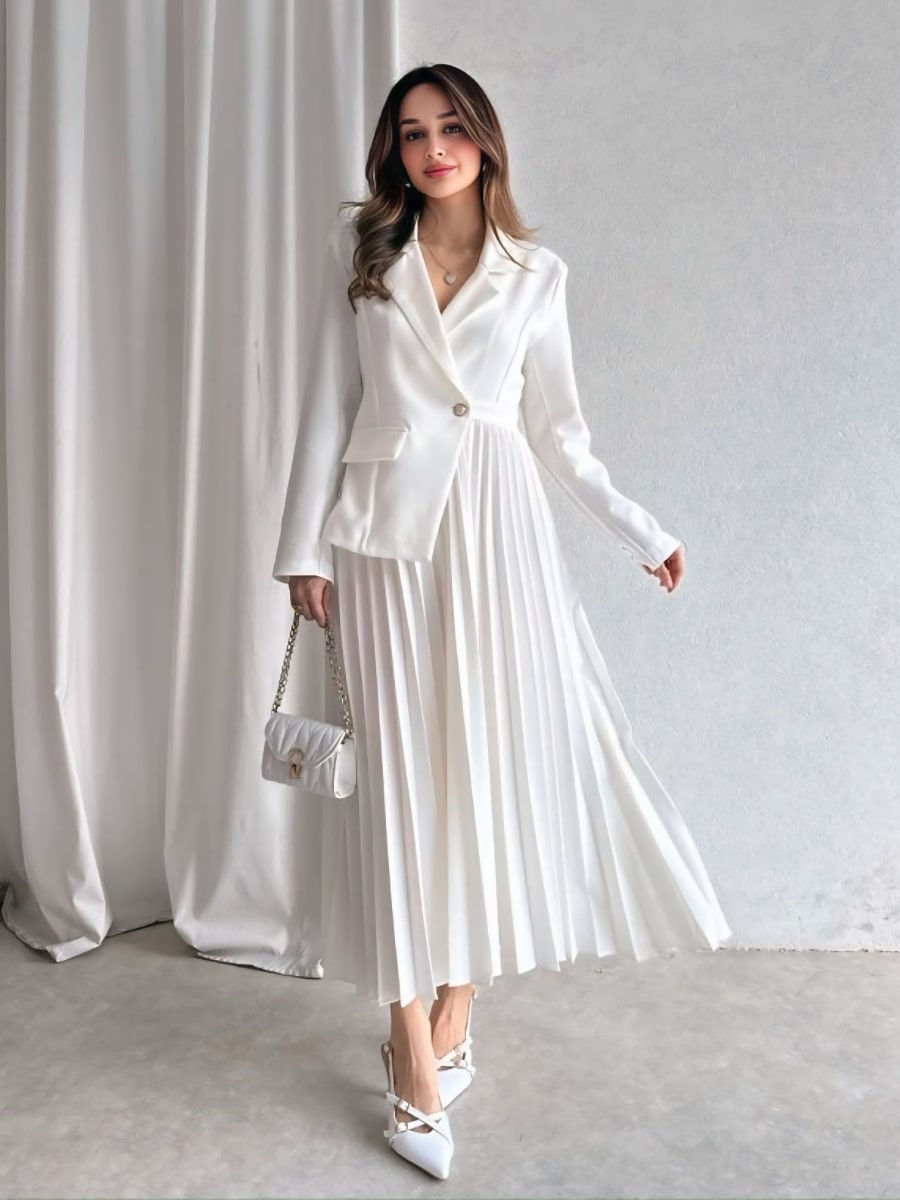 classy pleated dress Classy Pleated Dress- Black or Green Small-Missing Belt / Black- Missing Belt