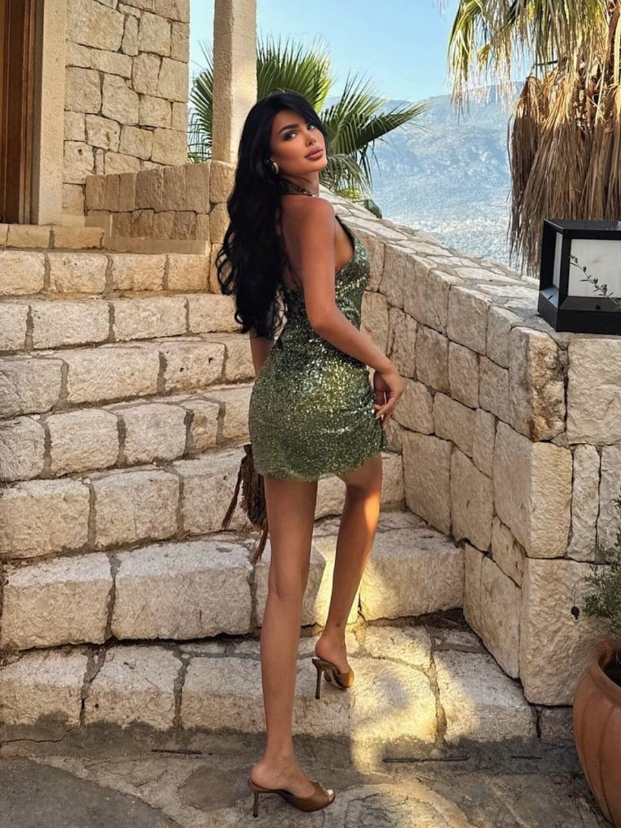 Halter Neck Backless Sequins Bodycon Dress Halter Neck Backless Sequins Bodycon Dress