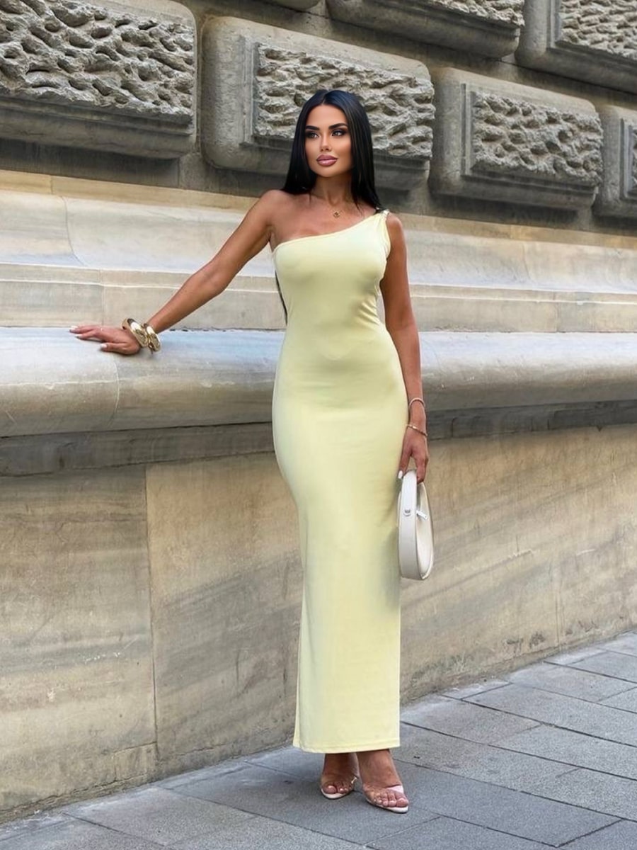 solid one shoulder bodycon dress Amazon.com: DYGUYTH Bodycon Dresses for Women,Sequin Bodycon Sexy One Shoulder Corset Slit Midi Dress Formal Elegant Plus Size Pleated Solid Color Dress for Party Cocktail Evening Wedding Dinner Blue 2XL : Clothing,